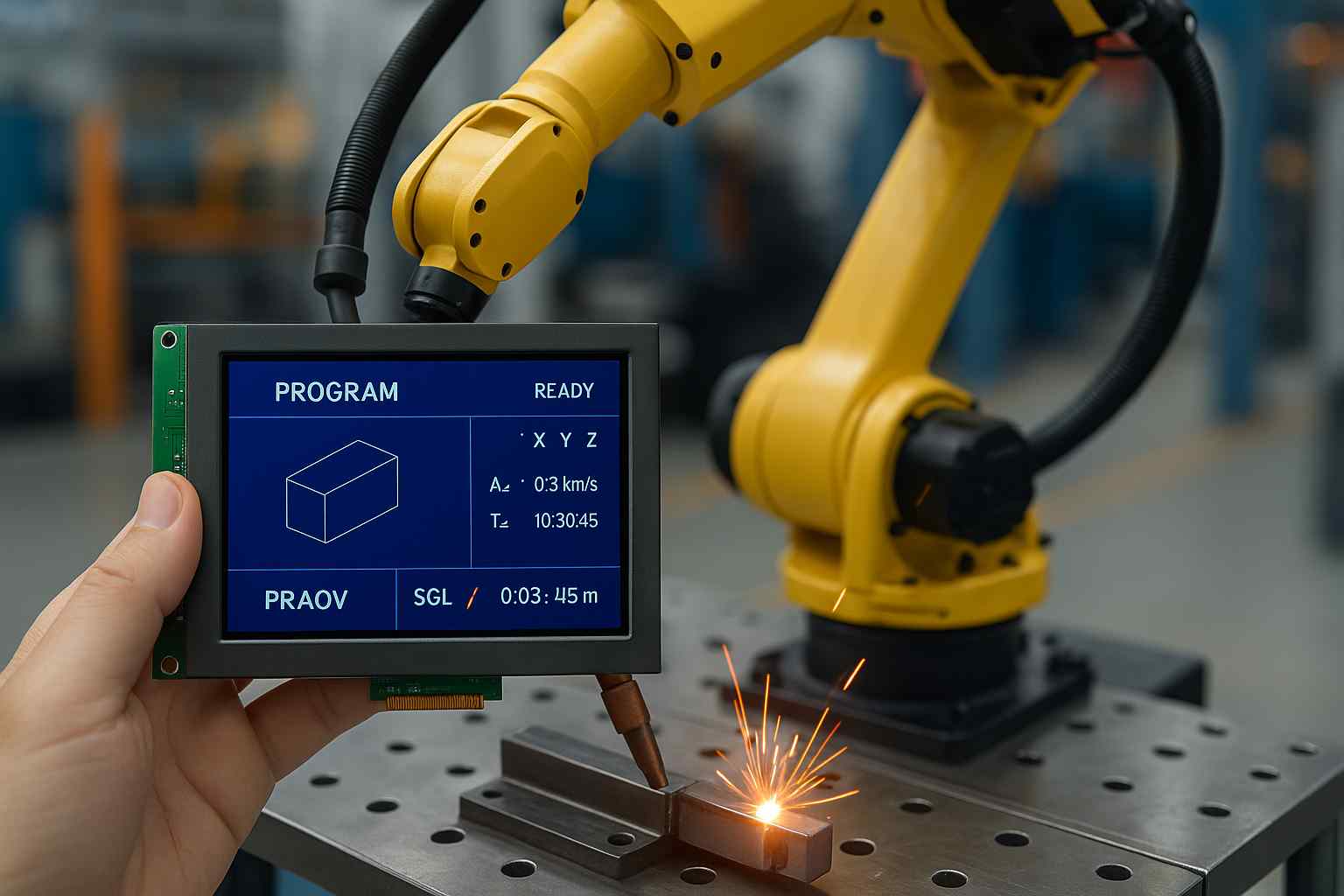 5.6寸工業液晶屏在焊接機器人中的應用標準與選型解決方案