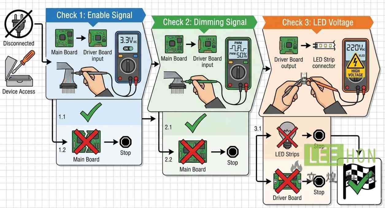 液晶屏背光不亮